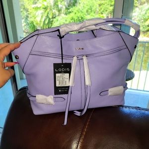 NWT LODIS Nikki Leather Satchel in Lavender